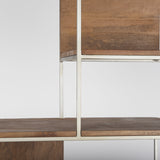 Morris III 47.25 X 15 X 75.5 Brown Wood and Silver Metal Frame 6 Shelf Shelving Unit from Mercana - Luna Furniture