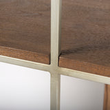 Morris III 47.25 X 15 X 75.5 Brown Wood and Silver Metal Frame 6 Shelf Shelving Unit from Mercana - Luna Furniture