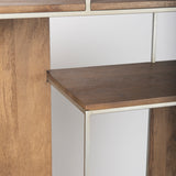 Morris III 47.25 X 15 X 75.5 Brown Wood and Silver Metal Frame 6 Shelf Shelving Unit from Mercana - Luna Furniture