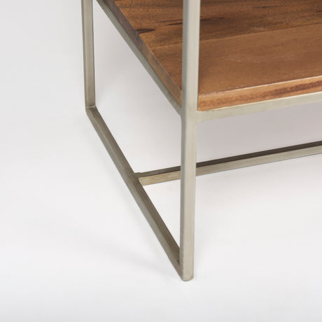 Morris III 47.25 X 15 X 75.5 Brown Wood and Silver Metal Frame 6 Shelf Shelving Unit from Mercana - Luna Furniture