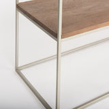 Morris I 63L x 15W x 31H Brown Wood w/ Silver Metal Frame 2 Drawer Console Table from Mercana - Luna Furniture