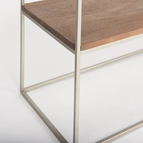 Morris I 63L x 15W x 31H Brown Wood w/ Silver Metal Frame 2 Drawer Console Table from Mercana - Luna Furniture