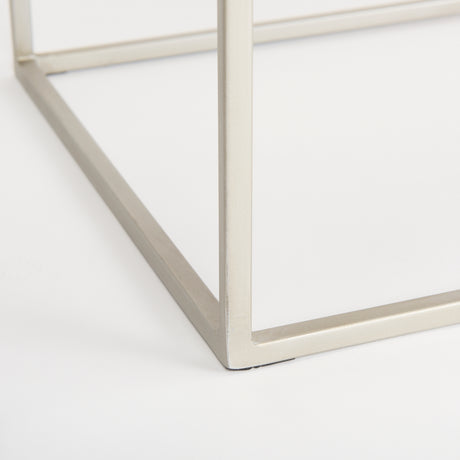 Morris I 63L x 15W x 31H Brown Wood w/ Silver Metal Frame 2 Drawer Console Table from Mercana - Luna Furniture