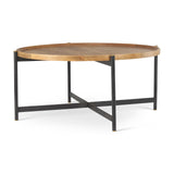 Marquisa Medium Brown Wood W/Black Metal Large Coffee Table from Mercana - Luna Furniture