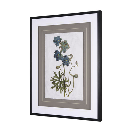 Soft Blue Botanoicals V by Mercana Studio Hand Embellished Framed Art Print Matted under Glass from Mercana - Luna Furniture