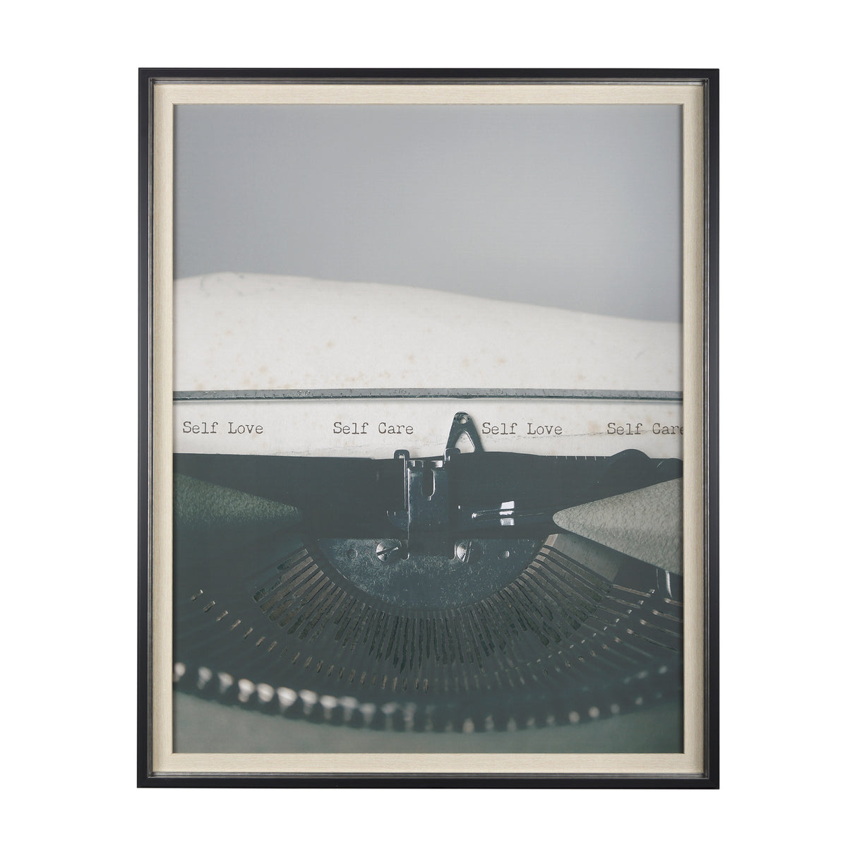 Typewriter Notes Care by Mercana Studio Hand Embellished Textured Framed Photo Art Print Matted unde from Mercana - Luna Furniture