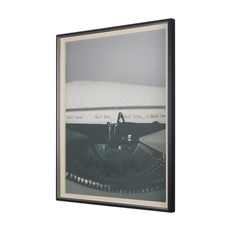 Typewriter Notes Care by Mercana Studio Hand Embellished Textured Framed Photo Art Print Matted unde from Mercana - Luna Furniture