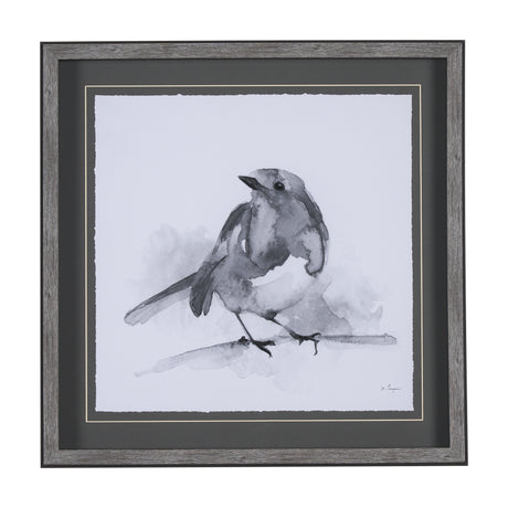 Robin BW I by Mercana Studio a Hand Embellished Textured Framed Art Print Matted under Glass from Mercana - Luna Furniture