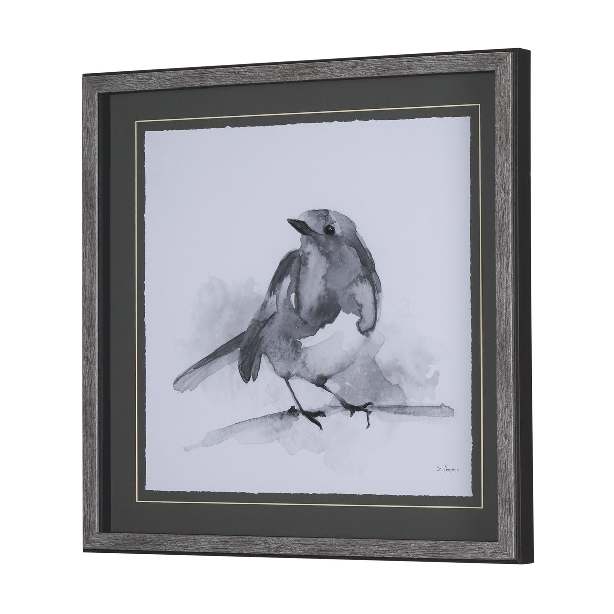 Robin BW I by Mercana Studio a Hand Embellished Textured Framed Art Print Matted under Glass from Mercana - Luna Furniture