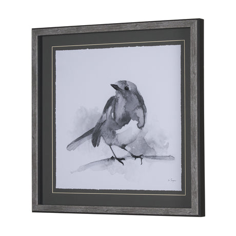Robin BW I by Mercana Studio a Hand Embellished Textured Framed Art Print Matted under Glass from Mercana - Luna Furniture