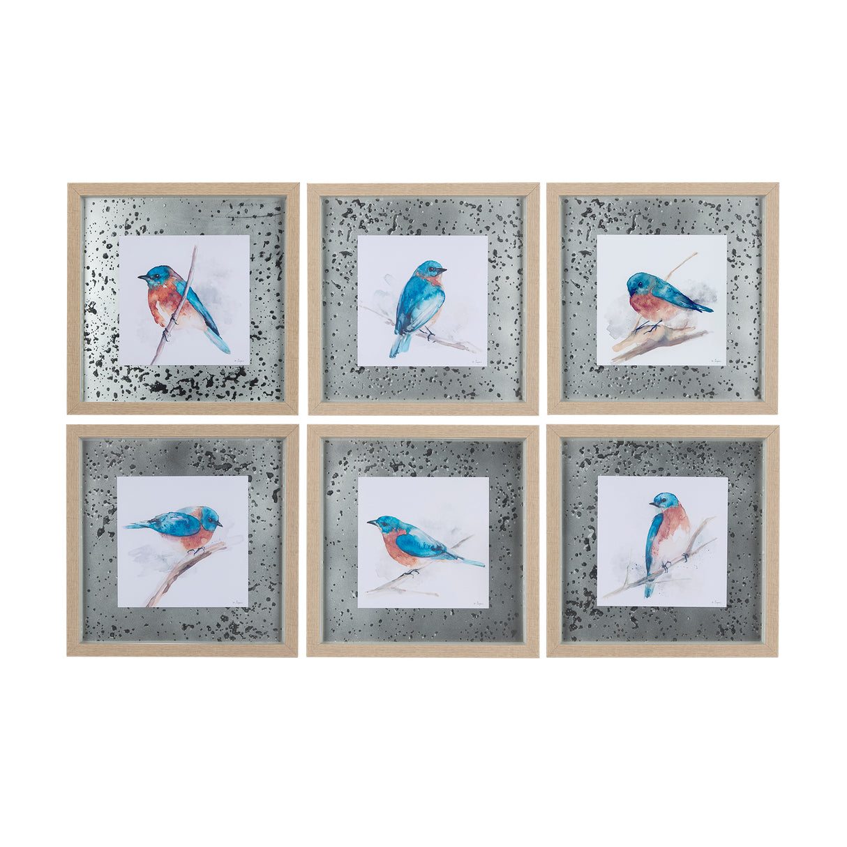 Eastern Blue I by Mercana Studio a Hand Embellished Textured Framed Art Print Matted under Glass from Mercana - Luna Furniture