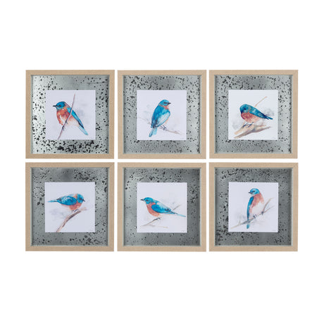 Eastern Blue IV by Mercana Studio a Hand Embellished Textured Framed Art Print Matted under Glass from Mercana - Luna Furniture