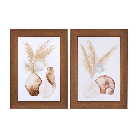 Vase Gray Lotus Pods by Mercana Studio a Hand Embellished Textured Framed Art Print from Mercana - Luna Furniture