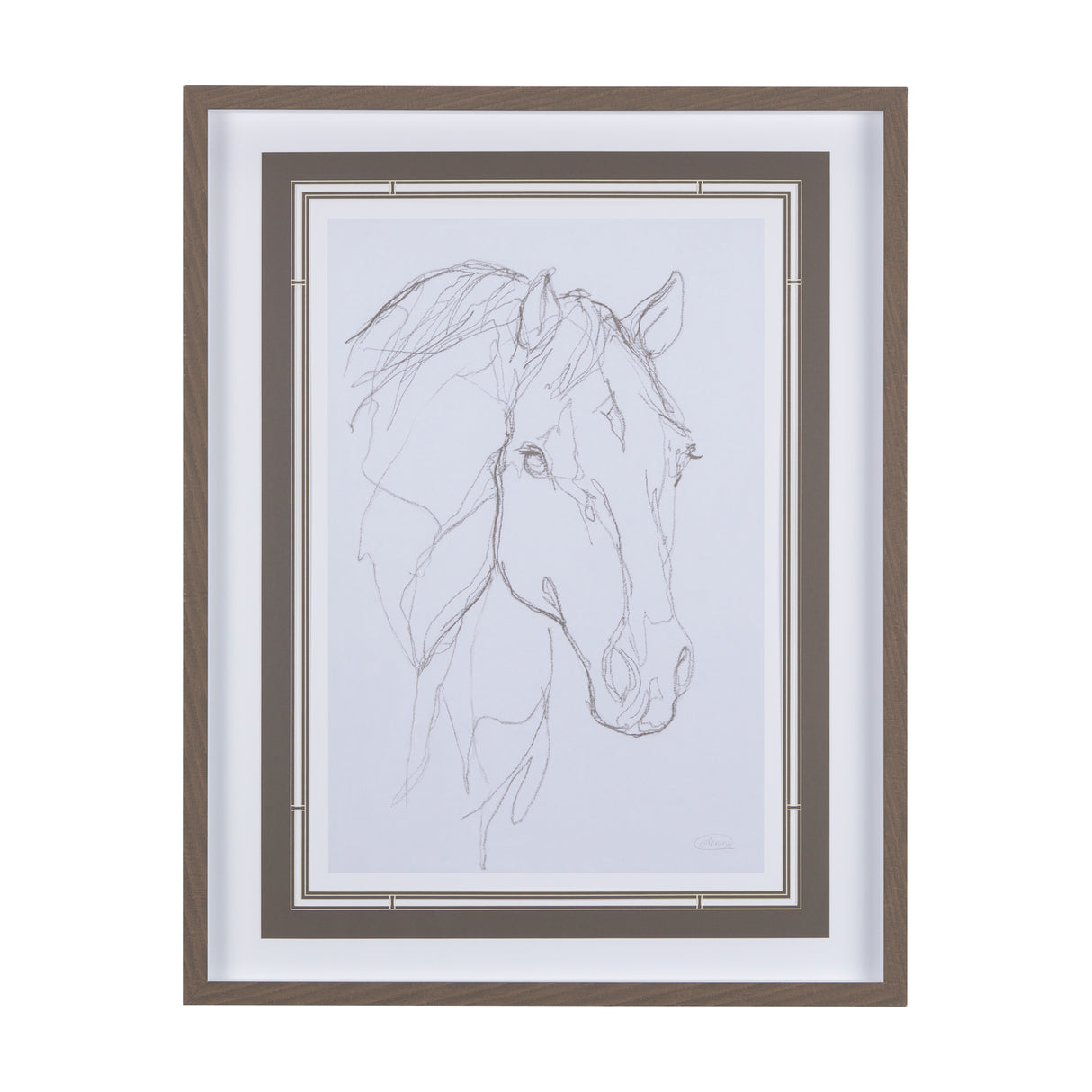 Thoroughbred III by Mercana Studio a Hand Embellished Textured Framed Art Print Matted under Glass from Mercana - Luna Furniture