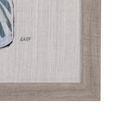 Moth Blue I by Mercana Studio a Hand Embellished Textured Framed Art Print from Mercana - Luna Furniture