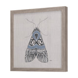 Moth Blue II by Mercana Studio a Hand Embellished Textured Framed Art Print from Mercana - Luna Furniture