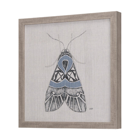 Moth Blue II by Mercana Studio a Hand Embellished Textured Framed Art Print from Mercana - Luna Furniture