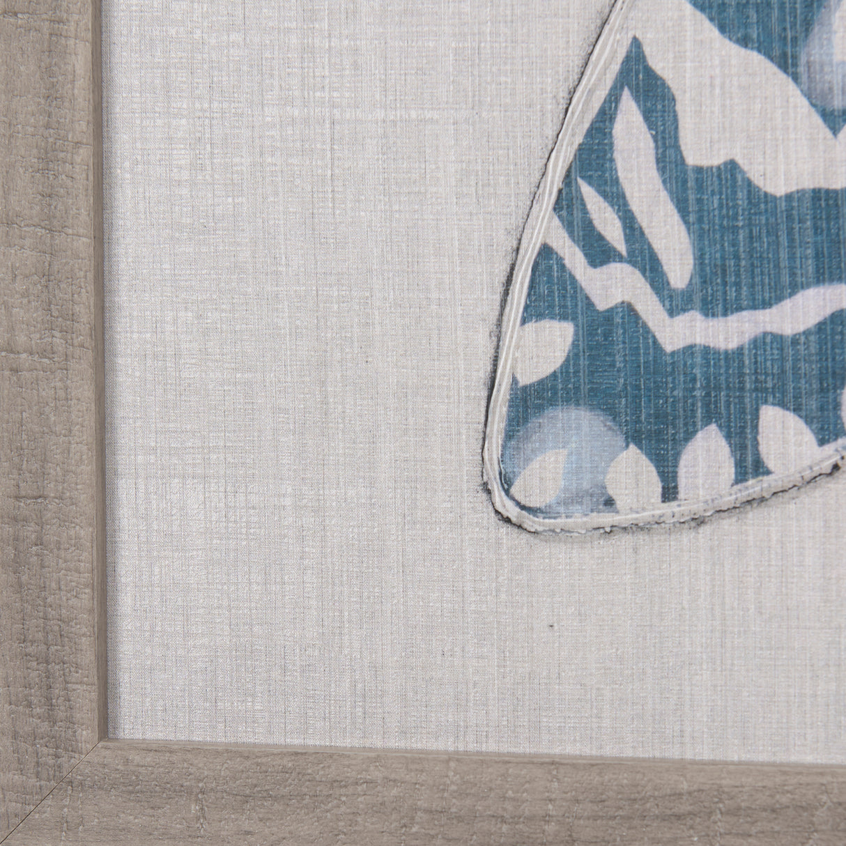 Moth Blue III by Mercana Studio a Hand Embellished Textured Framed Art Print from Mercana - Luna Furniture