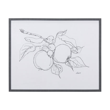 Fruit Sketch Apple by Mercana Studio a Hand Embellished Textured Framed Art Print from Mercana - Luna Furniture