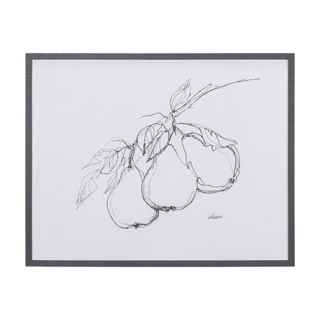 Fruit Sketch Pear by Mercana Studio a Hand Embellished Textured Framed Art Print from Mercana - Luna Furniture