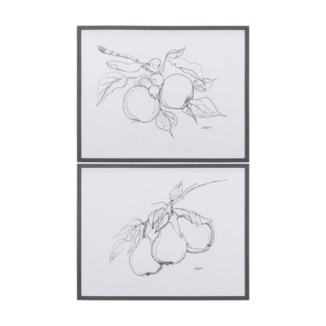 Fruit Sketch Pear by Mercana Studio a Hand Embellished Textured Framed Art Print from Mercana - Luna Furniture