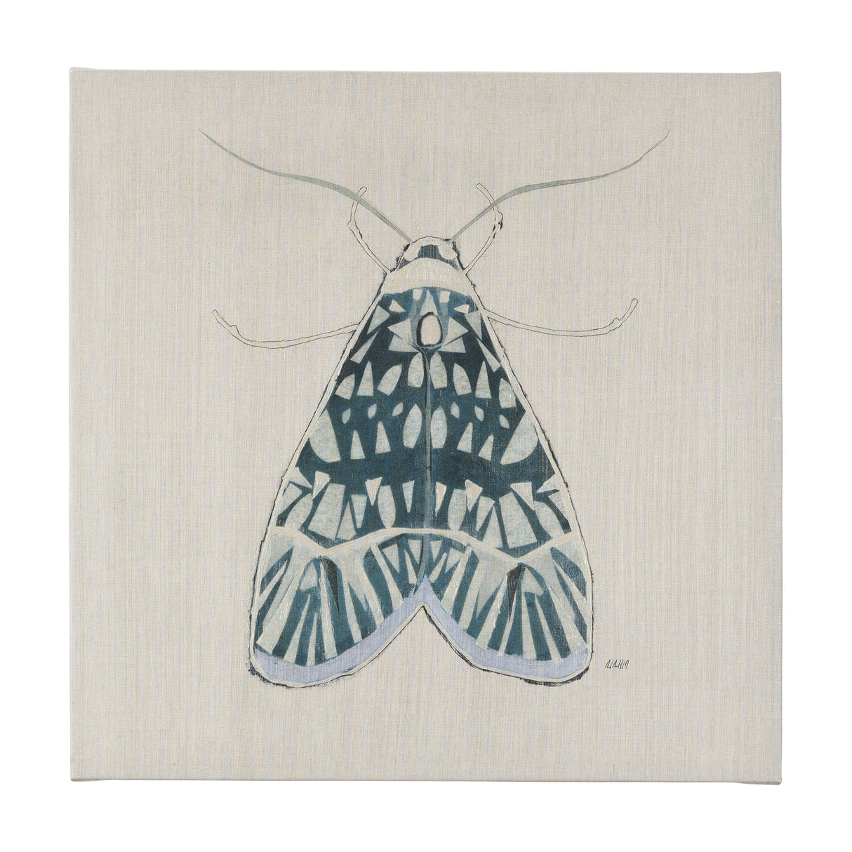 Moth Blue I by Mercana Studio a Hand Embellished Textured Canvas from Mercana - Luna Furniture