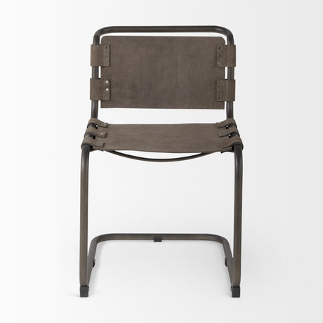 Berbick 33" Total Height Brown/Gray Suede w/ Iron Frame Dining Chair from Mercana - Luna Furniture