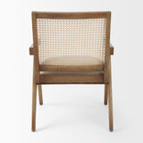 Donna Light Brown Wood Cane-Back w/ Beige Upholstered Seat Dining Chair from Mercana - Luna Furniture