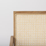 Donna Light Brown Wood Cane-Back w/ Beige Upholstered Seat Dining Chair from Mercana - Luna Furniture