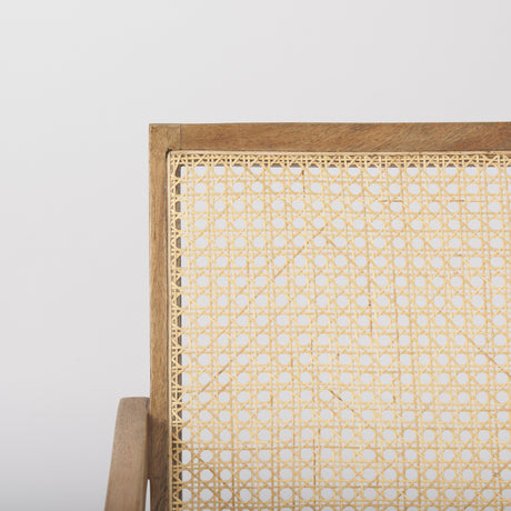 Donna Light Brown Wood Cane-Back w/ Beige Upholstered Seat Dining Chair from Mercana - Luna Furniture