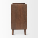 Lillie 36.0L x 16.0W x 32.0H Medium Brown Wood 2 Door Tray Top Accent Cabinet from Mercana - Luna Furniture