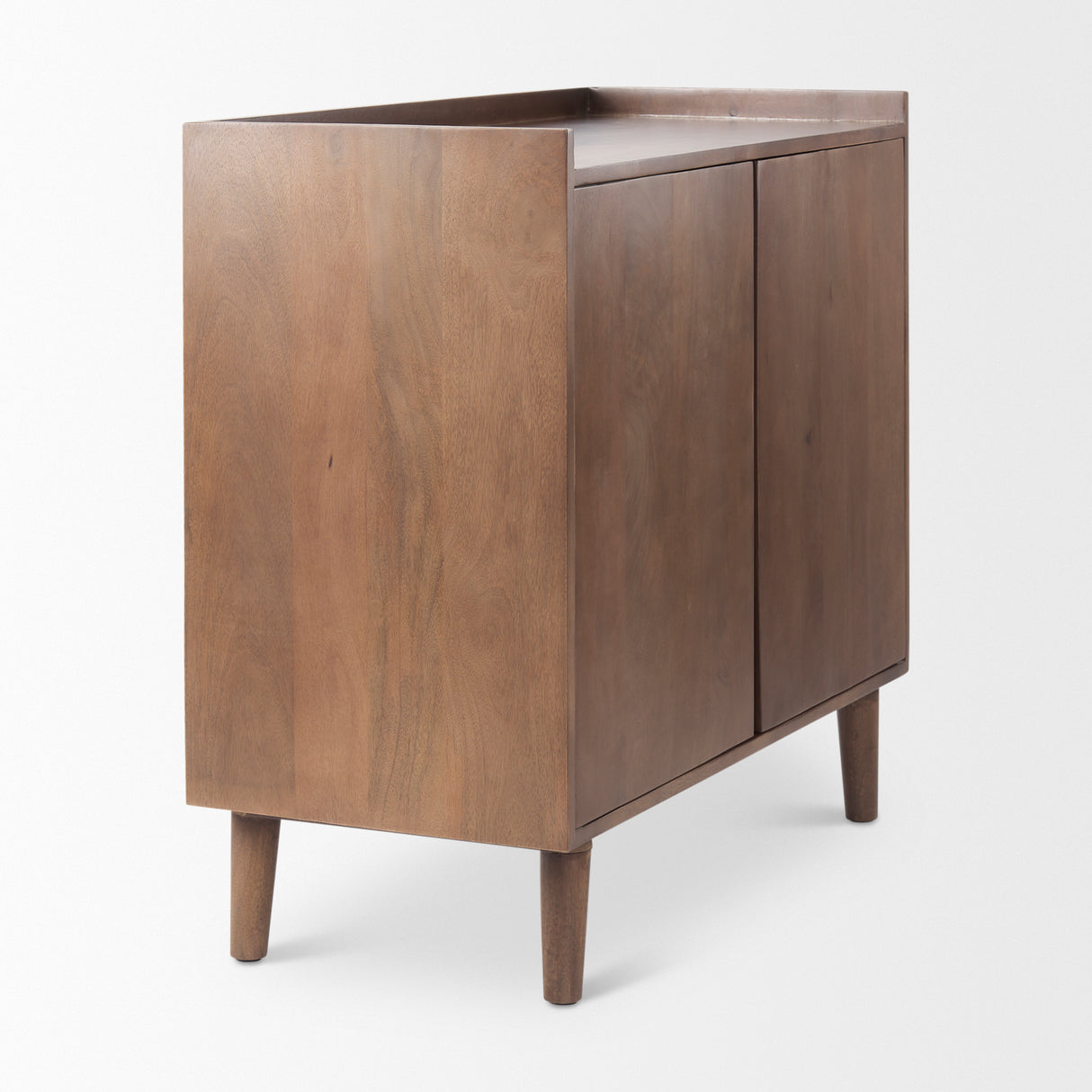 Lillie 36.0L x 16.0W x 32.0H Medium Brown Wood 2 Door Tray Top Accent Cabinet from Mercana - Luna Furniture
