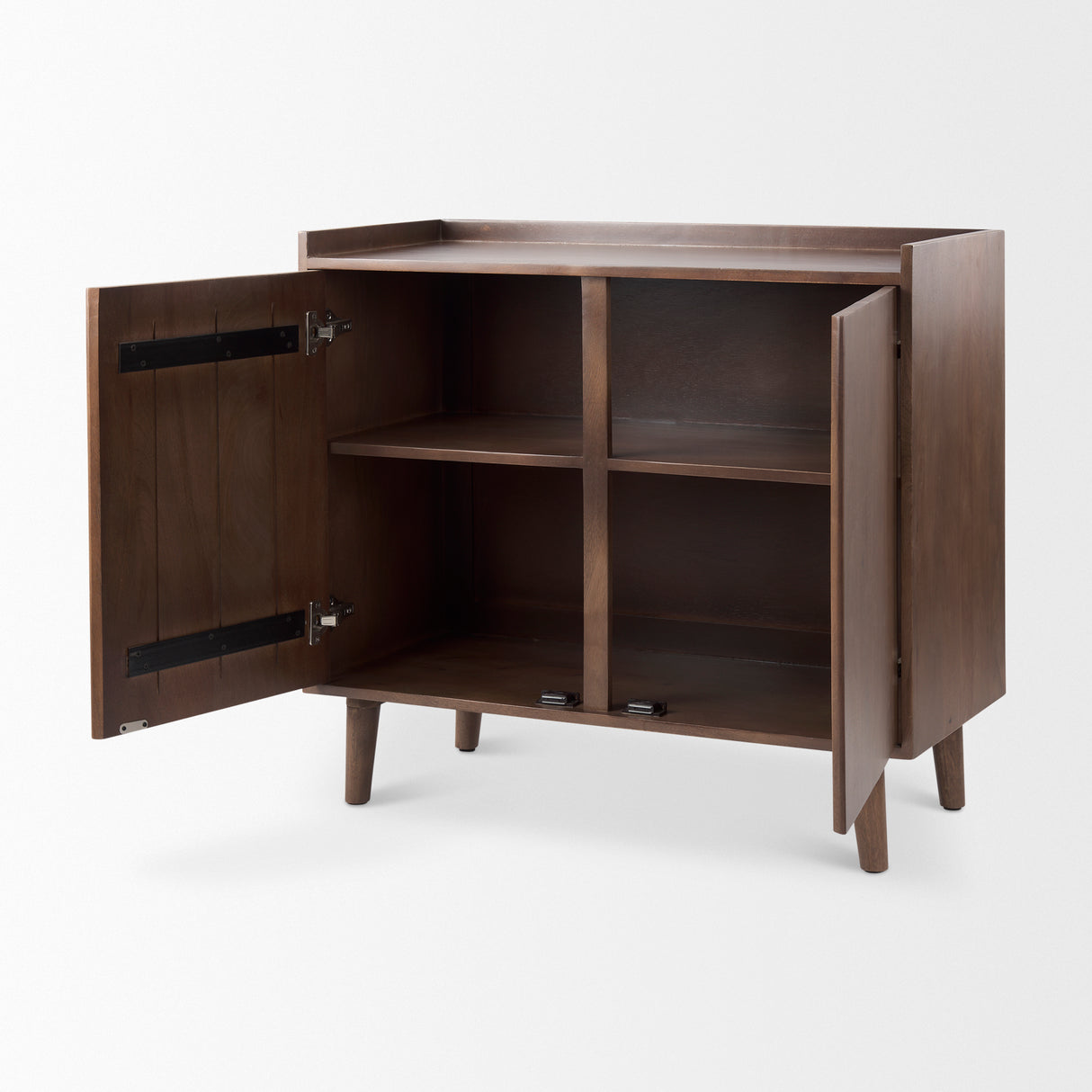 Lillie 36.0L x 16.0W x 32.0H Medium Brown Wood 2 Door Tray Top Accent Cabinet from Mercana - Luna Furniture