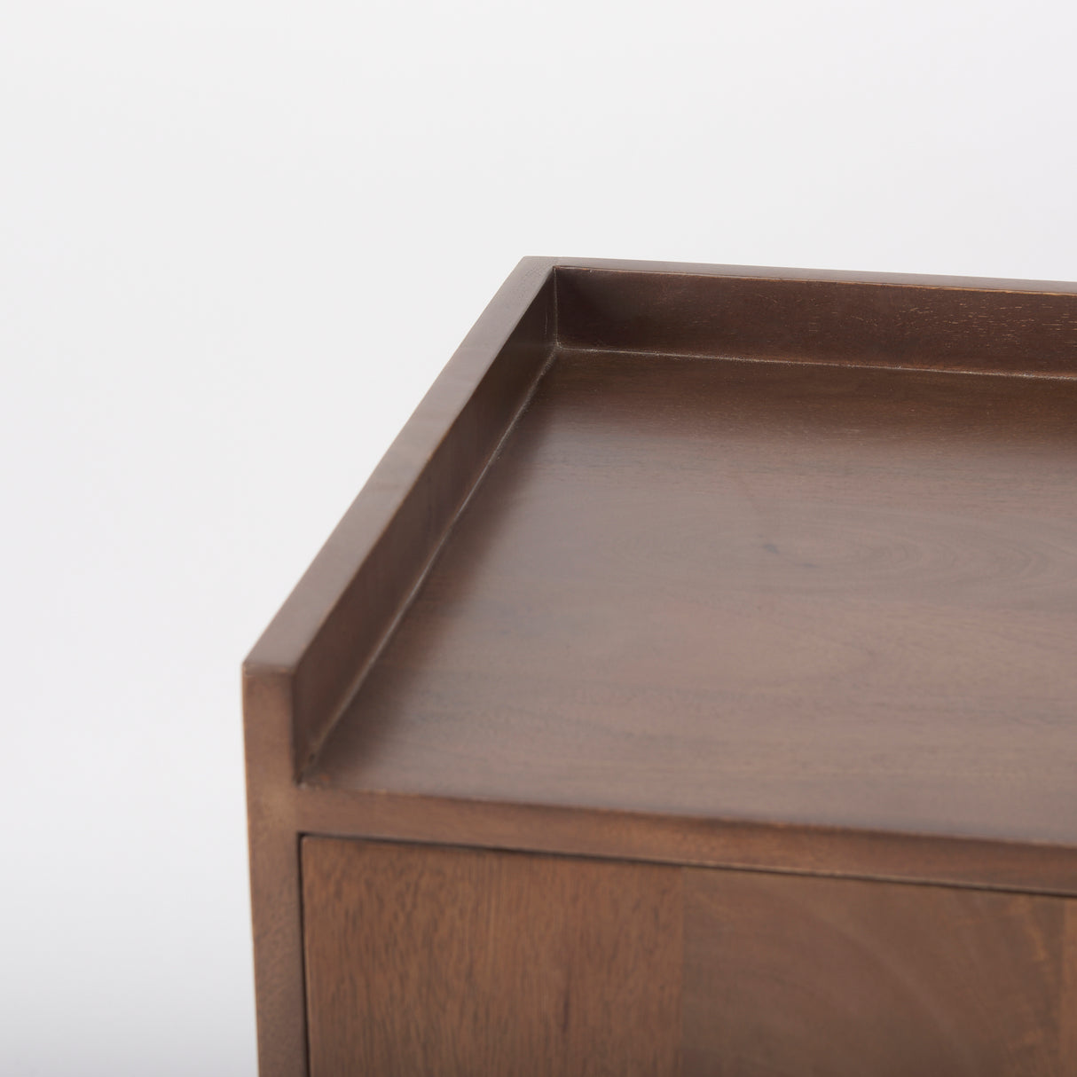 Lillie 36.0L x 16.0W x 32.0H Medium Brown Wood 2 Door Tray Top Accent Cabinet from Mercana - Luna Furniture
