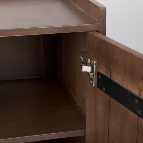 Lillie 36.0L x 16.0W x 32.0H Medium Brown Wood 2 Door Tray Top Accent Cabinet from Mercana - Luna Furniture