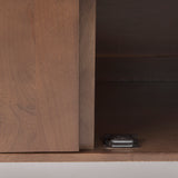 Lillie 36.0L x 16.0W x 32.0H Medium Brown Wood 2 Door Tray Top Accent Cabinet from Mercana - Luna Furniture
