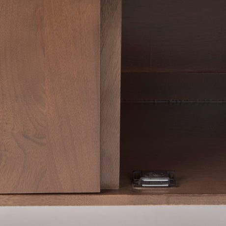 Lillie 36.0L x 16.0W x 32.0H Medium Brown Wood 2 Door Tray Top Accent Cabinet from Mercana - Luna Furniture