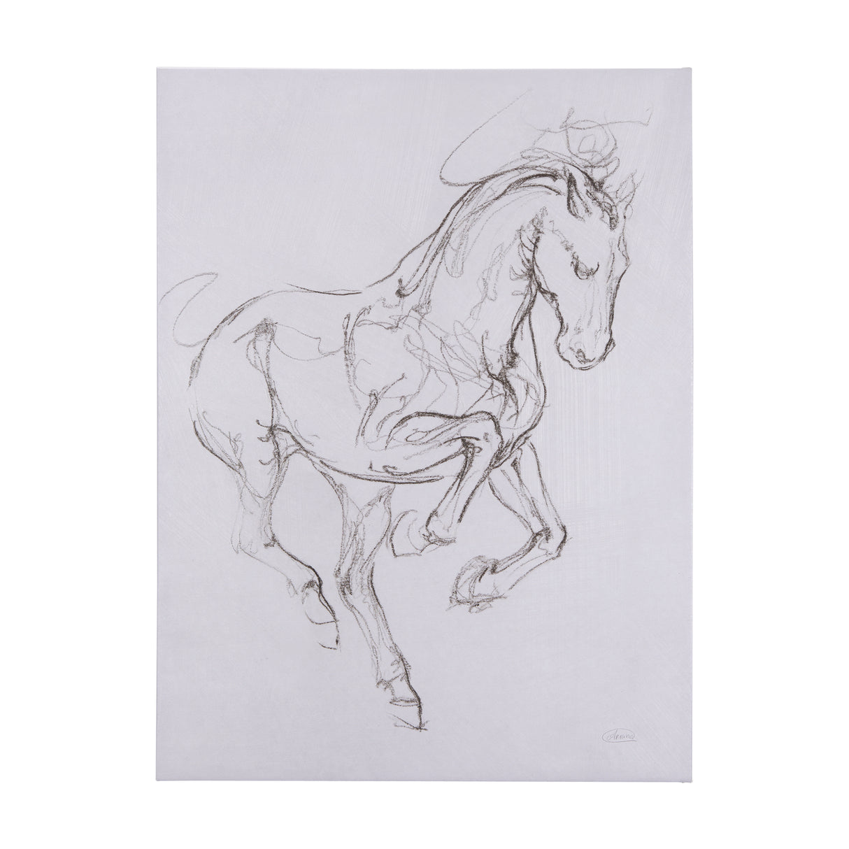 Horse I by Mercana Studio a Hand Embellished Textured Canvas from Mercana - Luna Furniture