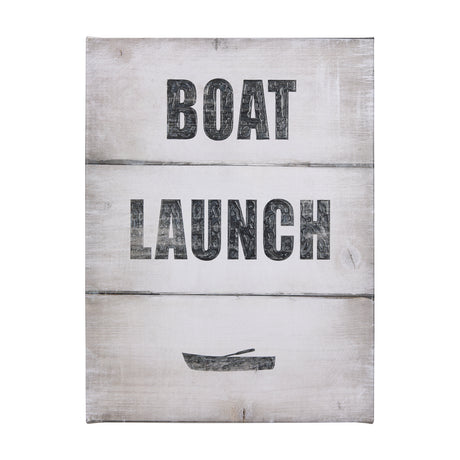 Boat Launch by Mercana Studio a Hand Embellished Textured Canvas from Mercana - Luna Furniture