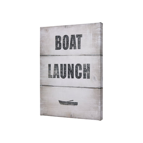 Boat Launch by Mercana Studio a Hand Embellished Textured Canvas from Mercana - Luna Furniture