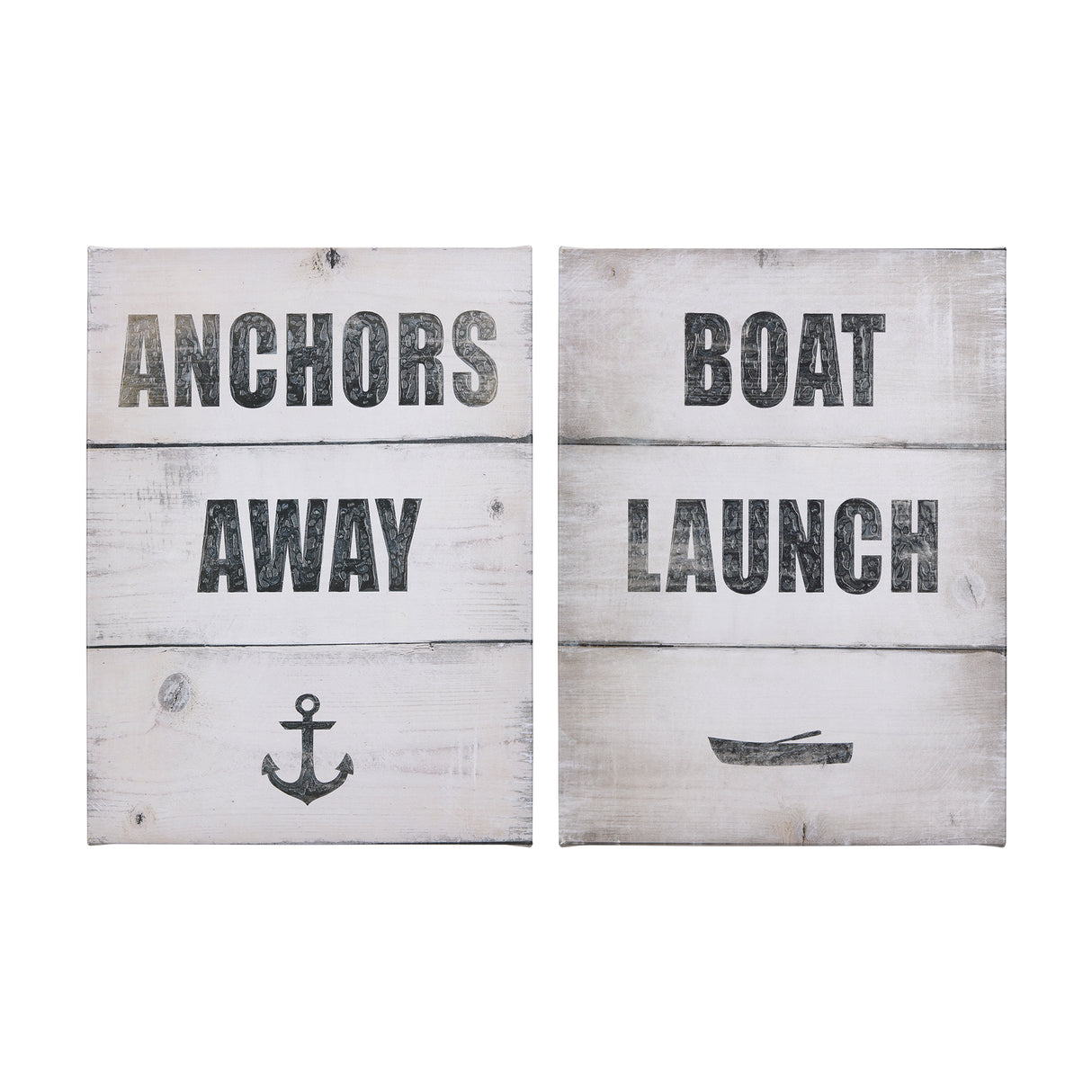 Boat Launch by Mercana Studio a Hand Embellished Textured Canvas from Mercana - Luna Furniture