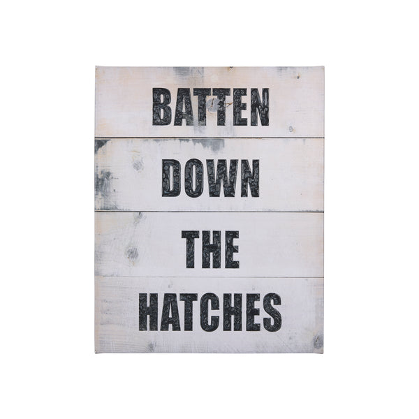 Batten Down The Hatches  by Mercana Studio a Hand Embellished Textured Canvas