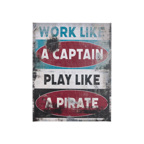Work Like a Captain by Mercana Studio a Hand Embellished Textured Canvas