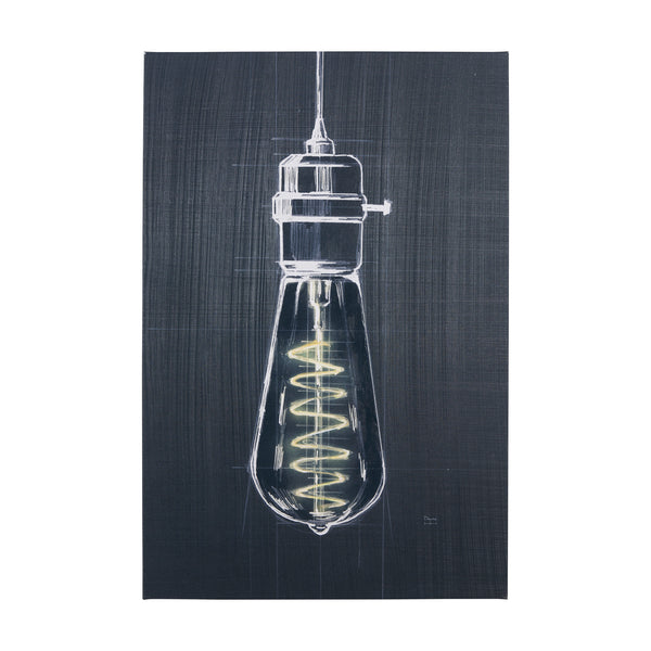 Bright Idea I by Mercana Studio a Hand Embellished Textured Canvas