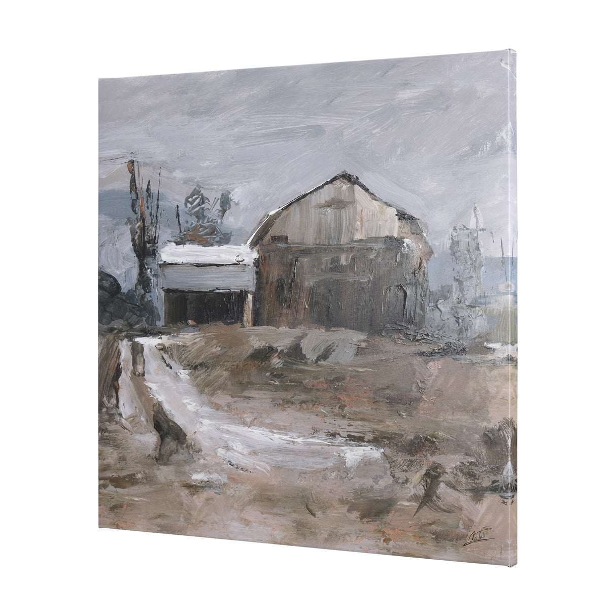 Late Autumn in Countryside II by Mercana Studio a Hand Embellished Textured Canvas from Mercana - Luna Furniture
