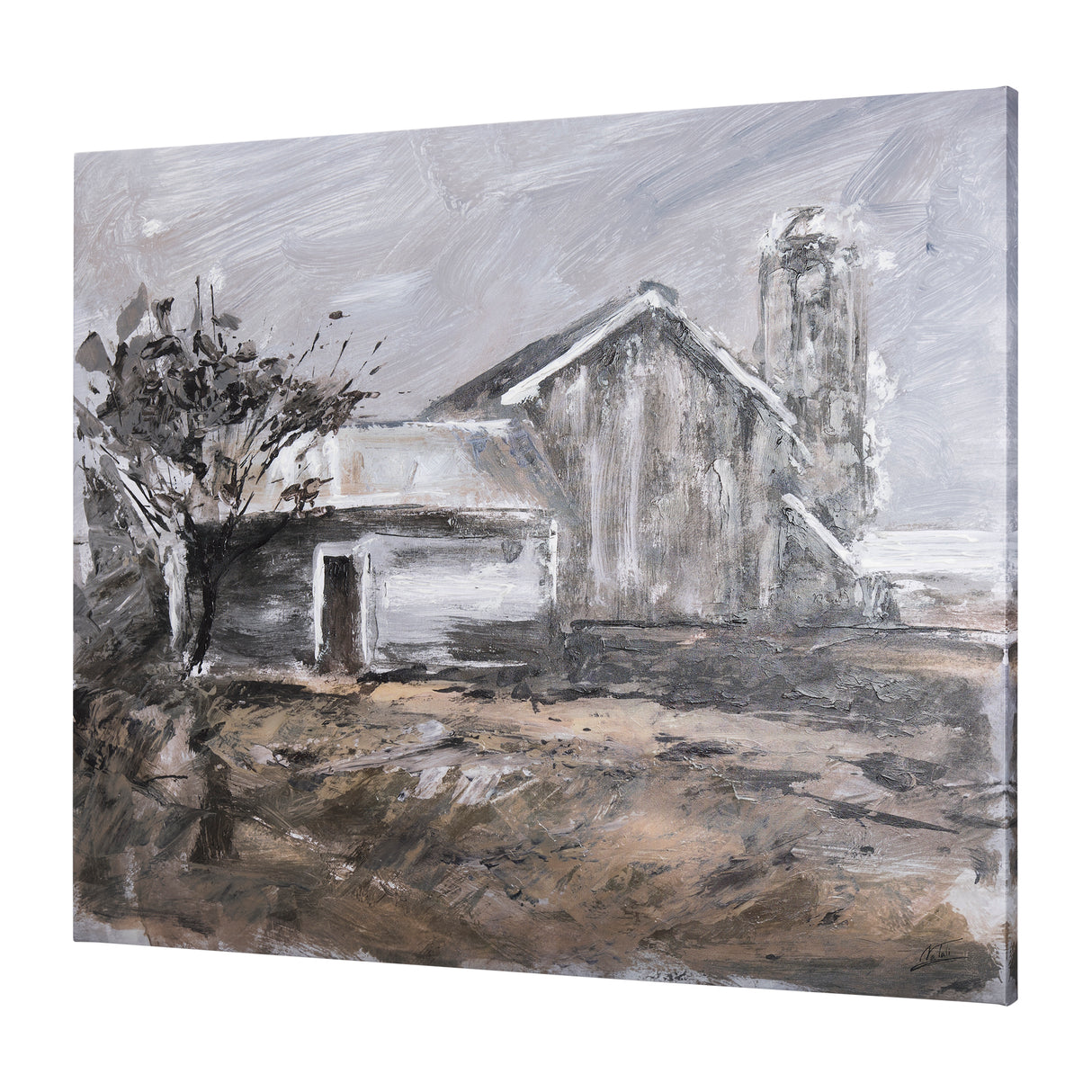 Late Autumn in Countryside III by Mercana Studio a Hand Embellished Textured Canvas from Mercana - Luna Furniture