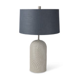 Quinn 19.0L x 19.0W x 24.6H Beige Base W/Navy Fabric Shade Table Lamp from Mercana - Luna Furniture