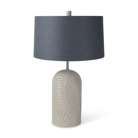 Quinn 19.0L x 19.0W x 24.6H Beige Base W/Navy Fabric Shade Table Lamp from Mercana - Luna Furniture