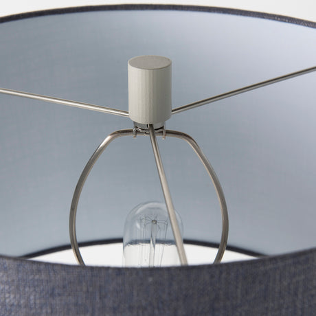 Quinn 19.0L x 19.0W x 24.6H Beige Base W/Navy Fabric Shade Table Lamp from Mercana - Luna Furniture