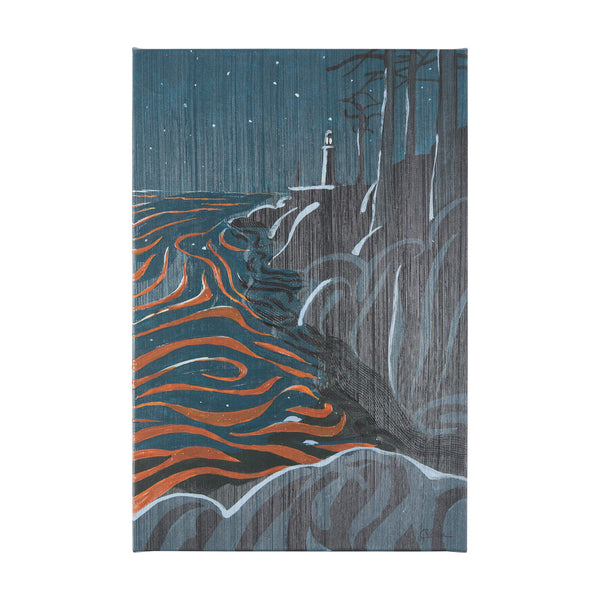 Sea bay at nitght III by Mercana Studio a Hand Embellished Textured Canvas